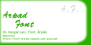arpad font business card