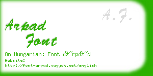 arpad font business card